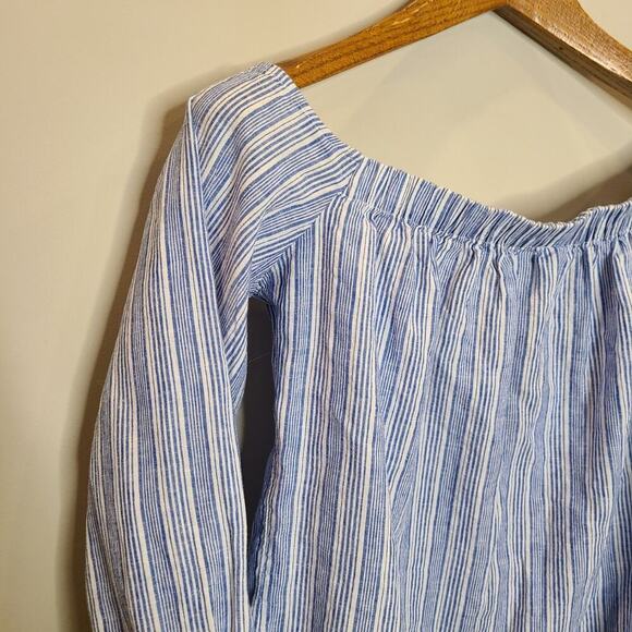 Free People Size Small Blue Hello There Beautiful Blouse - Picture 11 of 12